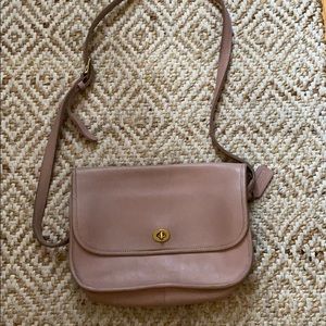 Vintage Pink Leather Crossbody Bag